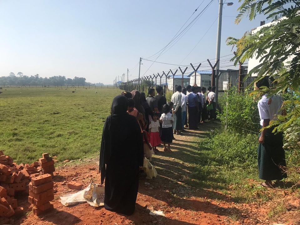 A picture from the Myanmar Embassy Dhaka Facebook page purporting to show some Rohingya returnees.