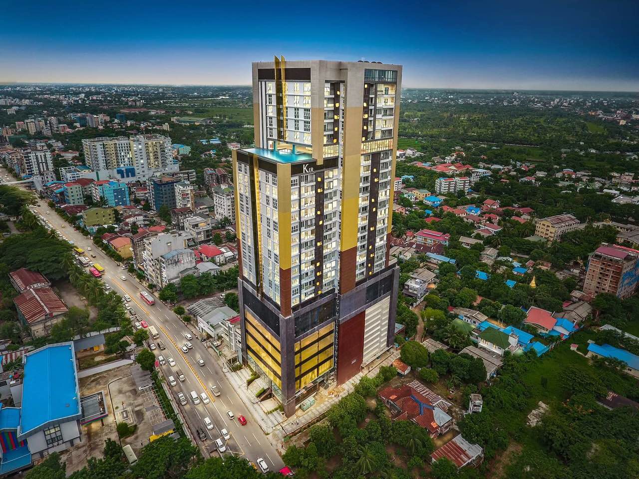 Kabar Aye Executive Residence in Mayangone township has a rooftop helipad which is for emergency use only, says a spokesman. (Supplied)