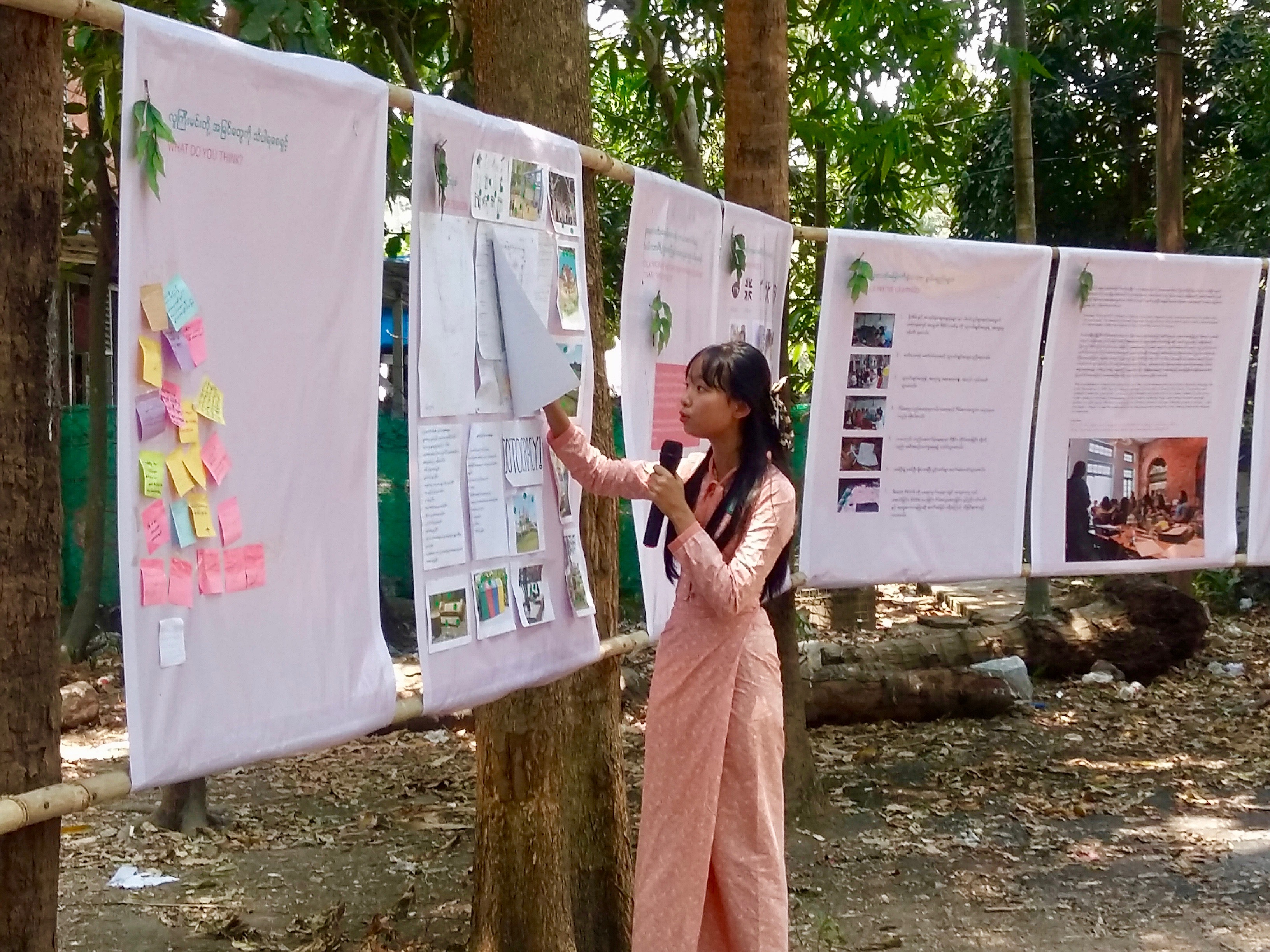 Hsu Linn Htet, 17, is one of 15 teenagers helping to design the park in Yankin township. (Ryan Phyoe)