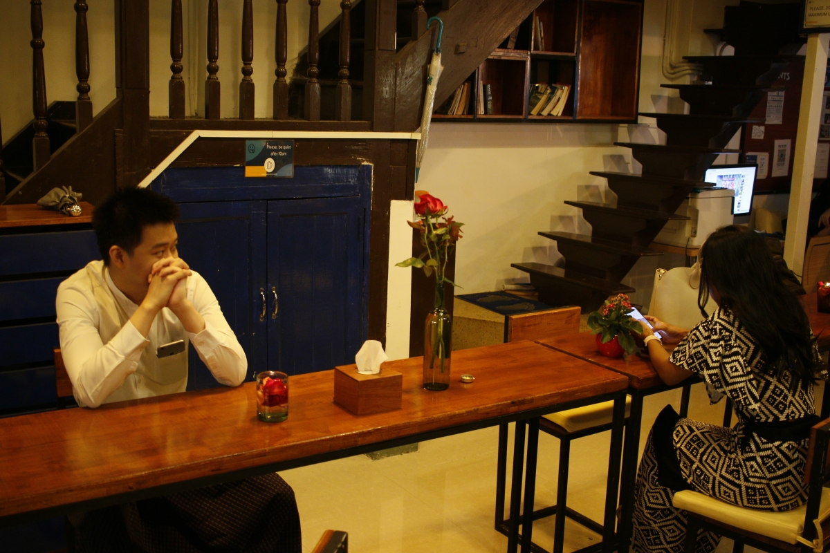 Singles attend a speed dating event in Yangon. (Andrew King)