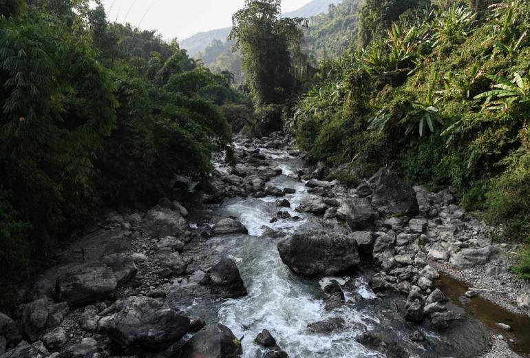 A view of a stream in Lahe township in Myanmar's Naga Self-Administered Zone. (Ye Aung Thu / AFP)
